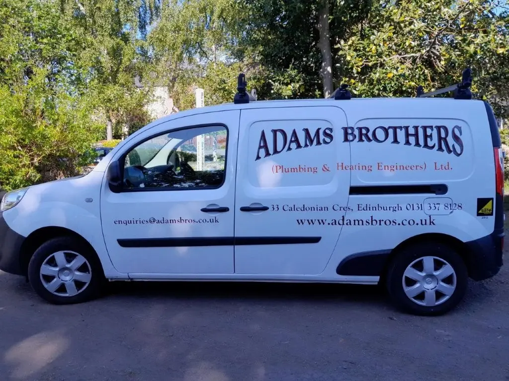 Adams Brothers plumbing and heating van